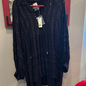 Anthropologie Black Long Sleeve Dress